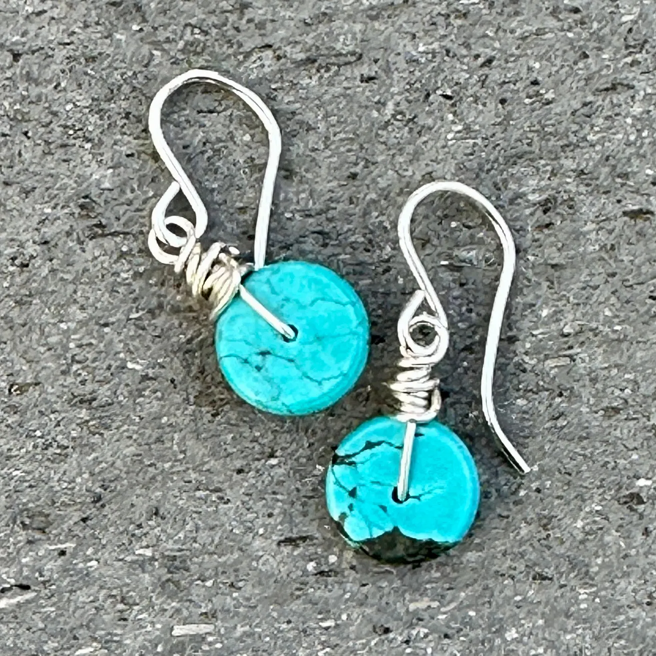 Wrapped Disc Earrings