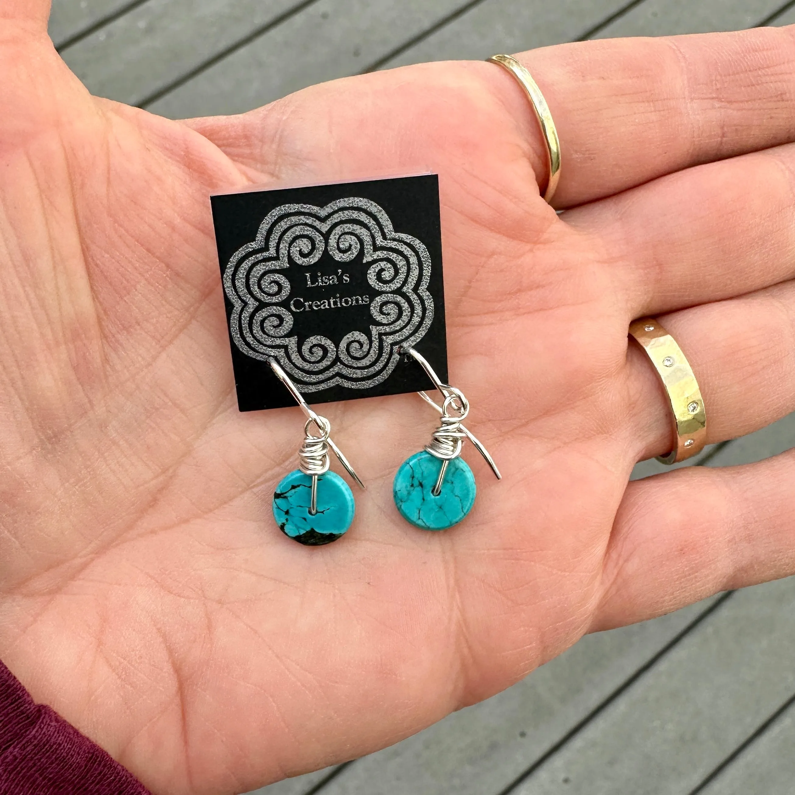 Wrapped Disc Earrings